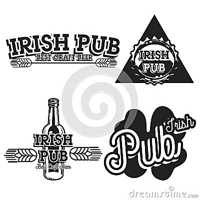 Vintage irish pub emblems Vector Illustration