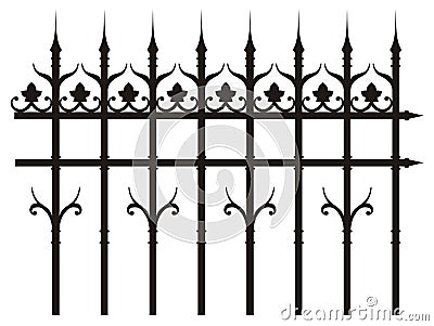 Vintage iron fence Vector Illustration