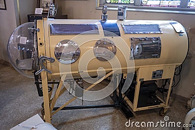 Vintage Iron Lung medical Machine Editorial Stock Photo