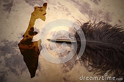 Vintage Israel map Stock Photo