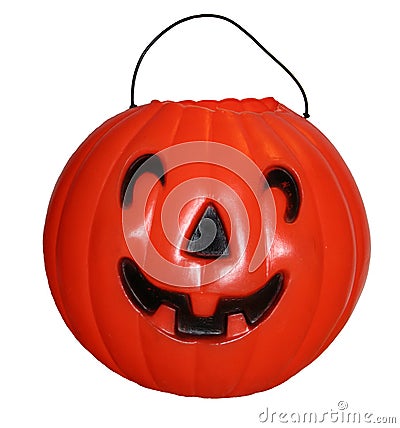 Vintage Jackolantern Candy Basket Stock Photo