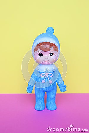 Vintage Japanese plastic doll. Stock Photo