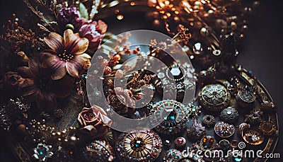 Vintage Jewelry Collection Stock Photo