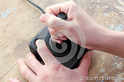 Vintage joystick Stock Photo