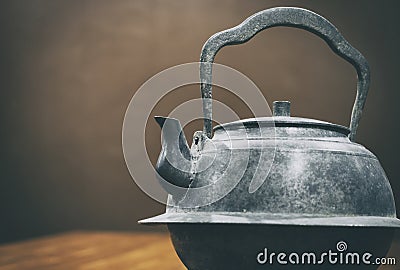 Vintage kettle Japanese style decoration object Stock Photo