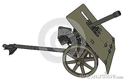 The vintage khaki light cannon Vector Illustration