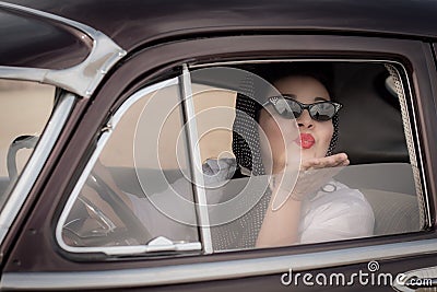 Vintage Kiss Goodbye Stock Photo