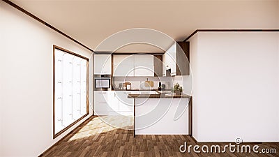 Vintage Kitchen room interior japanese style.3D rendering Stock Photo