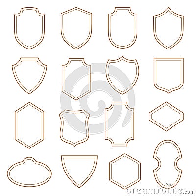 Vintage Label Badge Shield design Heraldic Classic shape Stock Photo