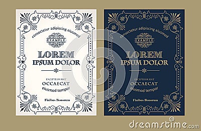 Vintage label design set with an example of your text Vector Illustration