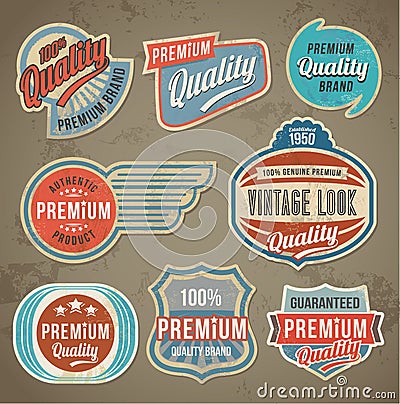 Vintage label set. Vector retro design banner backgrounds Vector Illustration