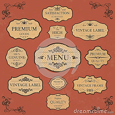 Vintage Label Style Collection Vector Illustration