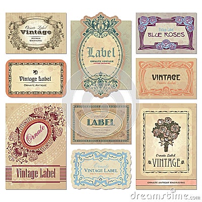 Vintage labels set (vector) Vector Illustration