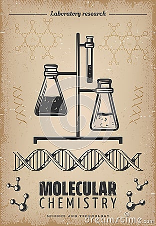 Vintage Laboratory Research Poster Vector Illustration