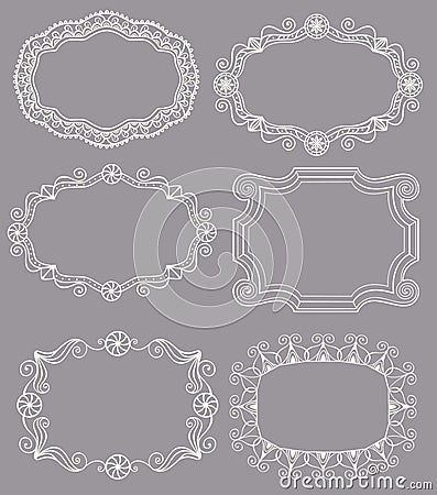 Vintage lace frames Vector Illustration