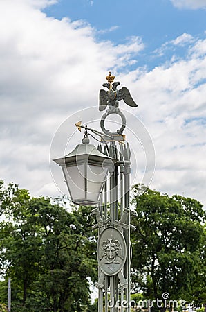 Vintage lantern on Ioanovsky bridge. St. Petersburg. Russia Stock Photo