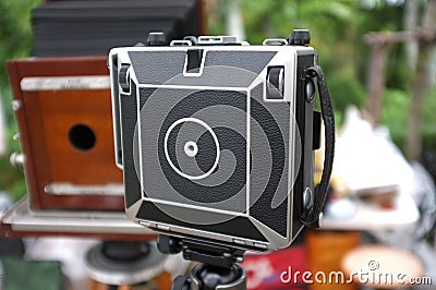 Vintage large format cameras Stock Photo