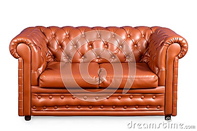 Vintage leather couch Stock Photo