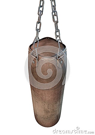 Vintage Leather Punching Bag Stock Photo