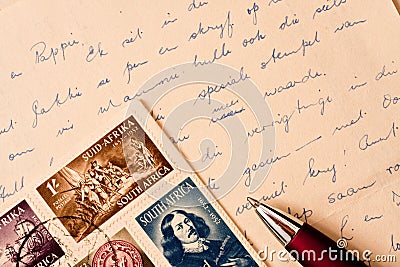 Vintage letter Editorial Stock Photo