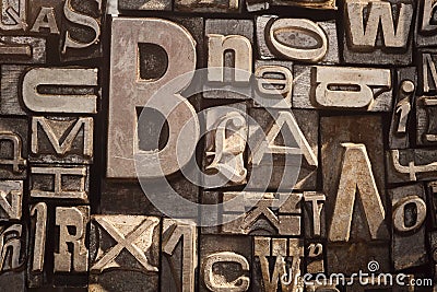 Vintage letterpress type background Stock Photo