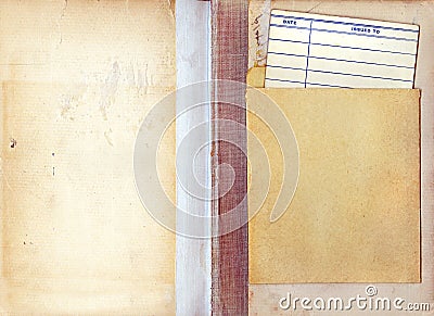 Vintage Library Book Due Date Card Stock Photo