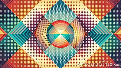 Vintage Linear Halftone Abstract Geometric Round Pattern Background A RetroInspired Design Element for Your Digital Stock Photo