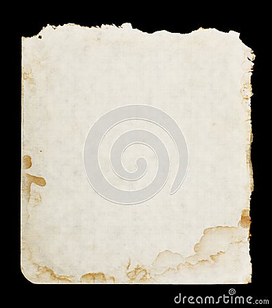 Vintage lined paper page with torn edge Stock Photo