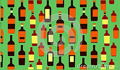 vintage liquor bottle collections Stock Photo