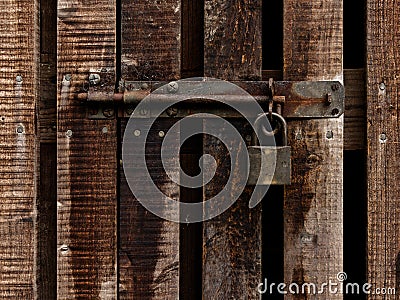 Vintage lock and padlock Stock Photo