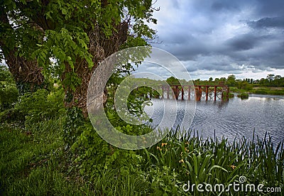 Vintage lock on Shannon river Stock Photo