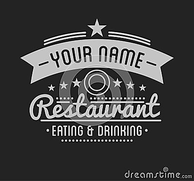 Vintage logo. Restaurant label template. Vector Illustration