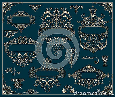 Vintage logos and elements. Vector Illustration