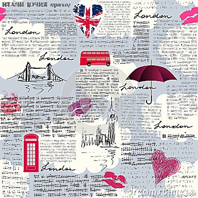 Vintage London pattern Vector Illustration