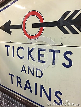 Vintage London underground transport sign Editorial Stock Photo