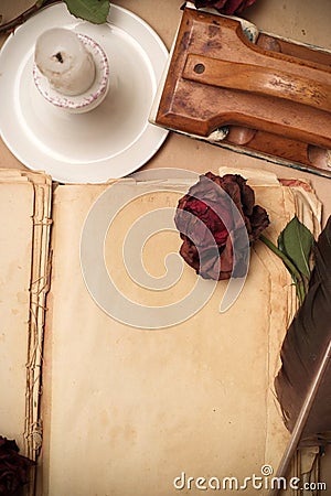 Vintage love book Stock Photo