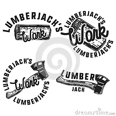 Vintage lumberjack emblems Vector Illustration