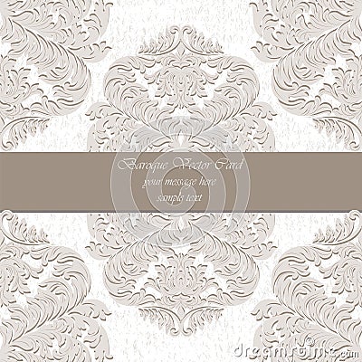 Vintage Luxury Baroque card Vector Illustration