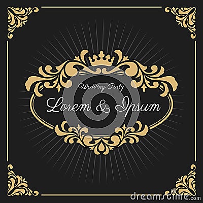 Vintage Luxury Monogram Logo Template Vector Illustration