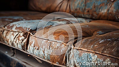 Vintage Lycra Futon With Rustic Charm And Natural Grain Stock Photo