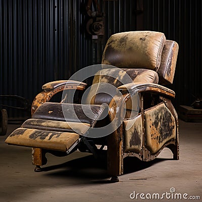 Vintage Lycra Recliner With Rustic Charm Stock Photo