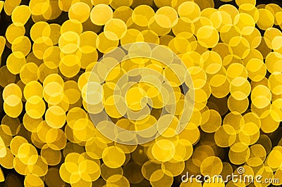 Festive Background With Natural Bokeh And Bright Golden Lights Stock Photo