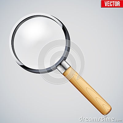 Vintage Magnifying glass. Vector Illustration
