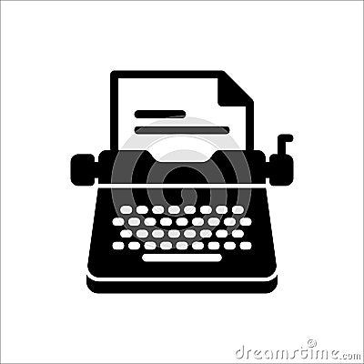 Vintage manual typewriter icon for writing office documents on paper Vector Illustration