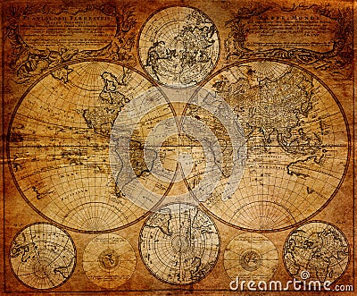 Vintage map 1746 Stock Photo