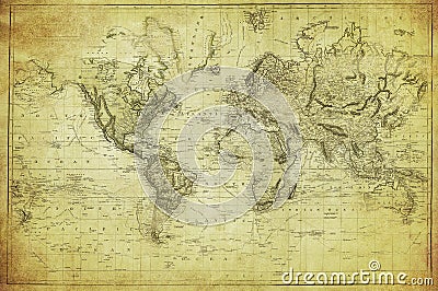 Vintage map of the world 1831 Stock Photo