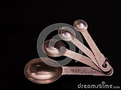 Vintage Measuring Spoons Stock Photo