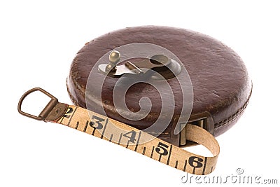 Vintage Measuring Tape Isolated Stock Photo