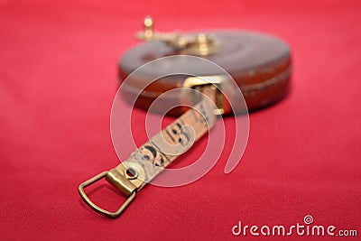 vintage measuring tape Stock Photo