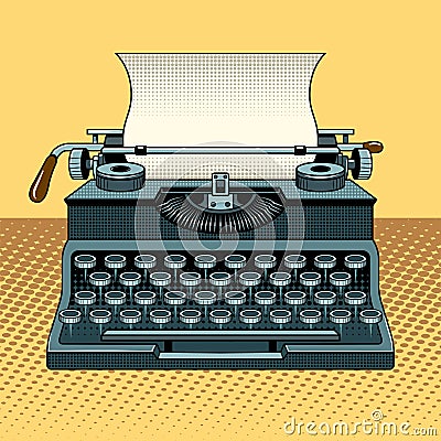 Vintage mechanic typewriter pop art style vector Vector Illustration